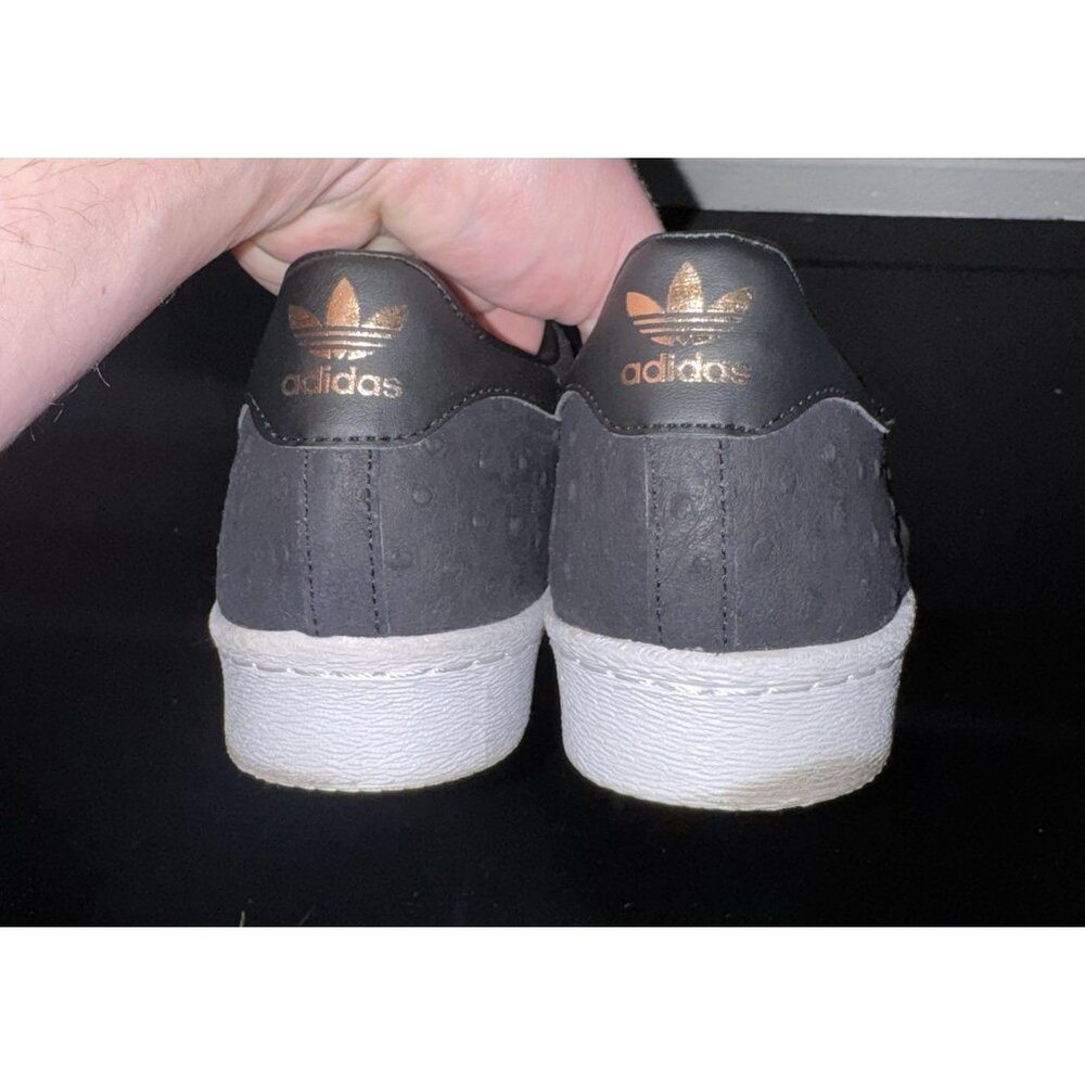 Adidas Superstar 80s Metal Toe Black Rose Gold Womens Athletic Shoes Size 10.5 - Picture 3 of 8
